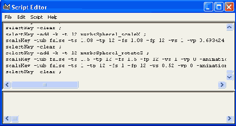 Окно диалога Script Editor